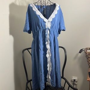 SHEIN Blue dress with Lace Details